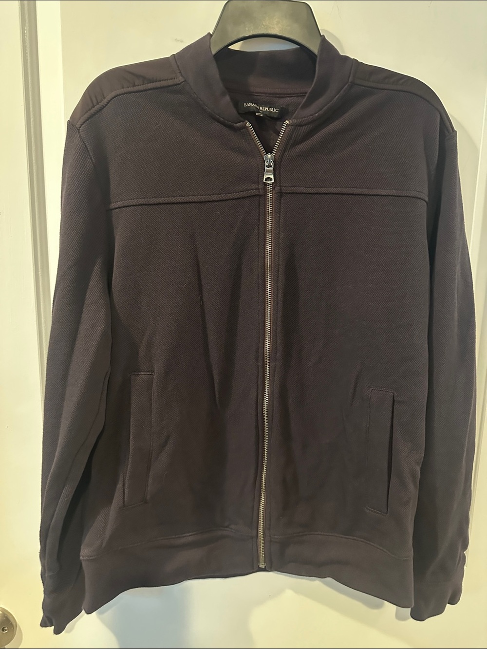 Banana Republic Men's Full-Zip Sweater Jacket - Dark purple